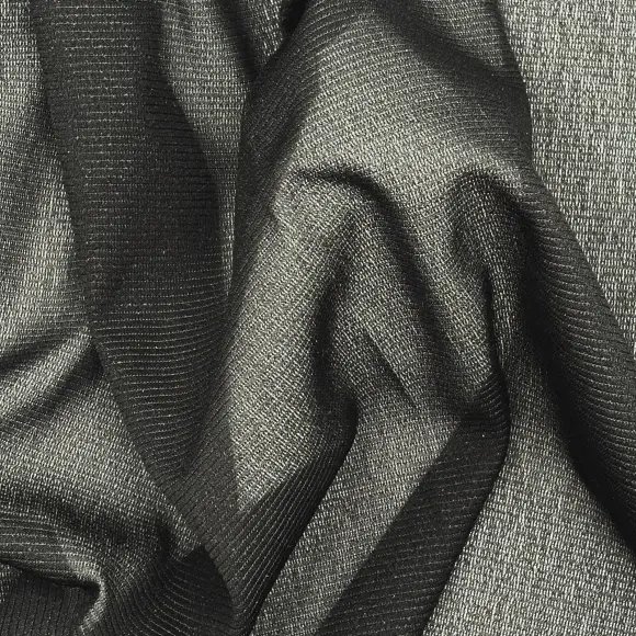 Fixierbar Halbtransparent Schwarz Kettengewirke mit Schussfaden 47 g/m² - Lainière Paris - 3