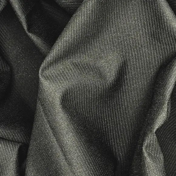 Fixierbar Blickdicht Schwarz Kettengewirke mit Schussfaden 90 g/m² - Lainière Paris - 3