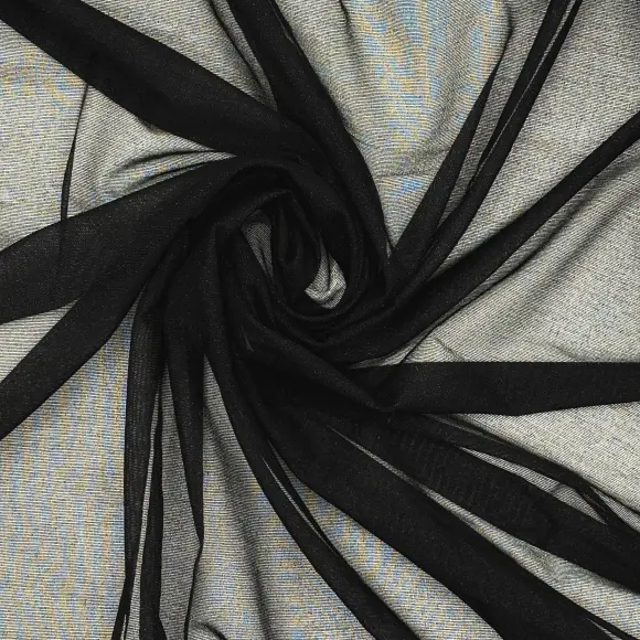 Termoadesivo Trasparente Nero Trama in maglia d'ordito inserita 17 g/m² - Lainière Paris