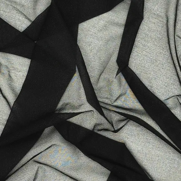 Termoadesivo Trasparente Nero Trama in maglia d'ordito inserita 17 g/m² - Lainière Paris - 3